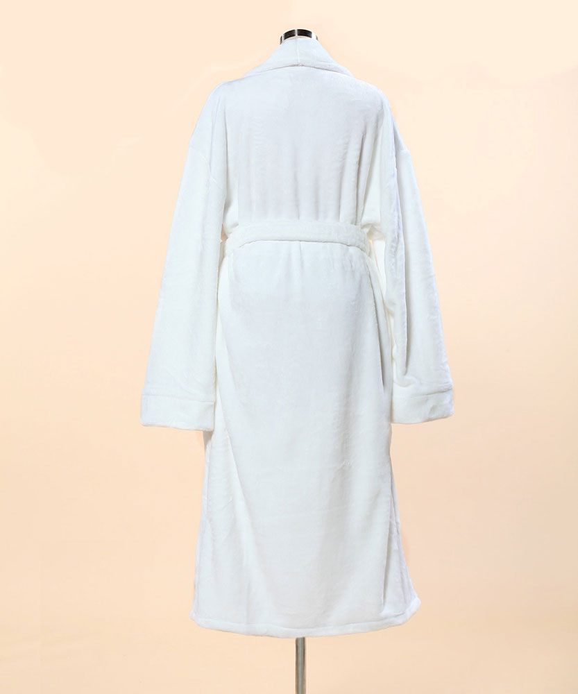 Extra Thick Micro Fiber Bathrobe Soft Fleece Bathrobe W. Shawl Collar