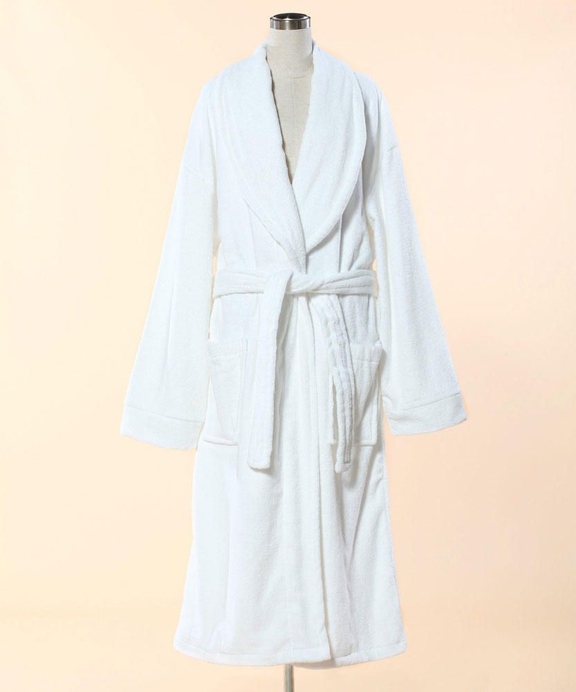 Extra White Red Terry Bathrobe 100 Cotton Shawl Collar Terry Cloth